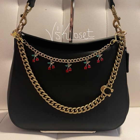 ❤️SOLD❤️Pre-Loved 2021 Coach Black Leather Bag with gold tone chain attached. - Picture 12 of 12